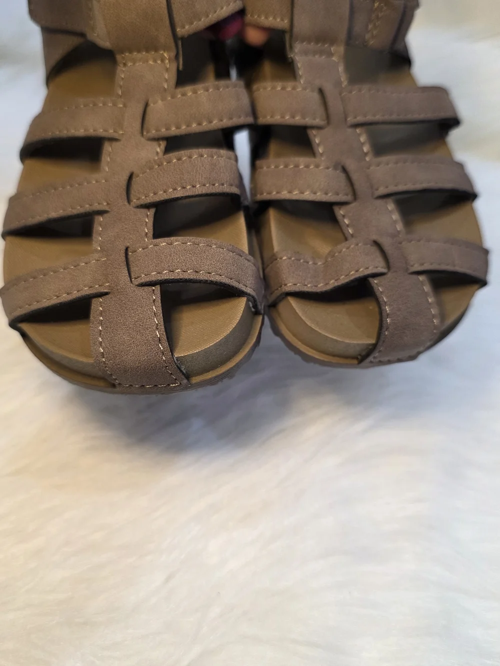 Kids Brown Strappy Sandals - Size 10